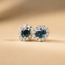 Cargar imagen en el visor de la galería, STUDS ZIRCONES AZULES
