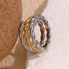 Cargar imagen en el visor de la galería, ANILLO DOBLE TONO AJUSTABLE
