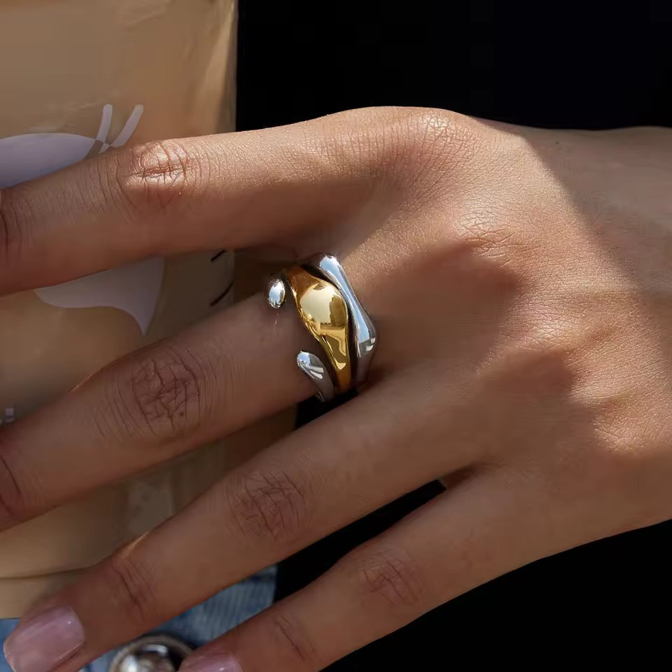 ANILLO TRIPLE - DOBLE TONO