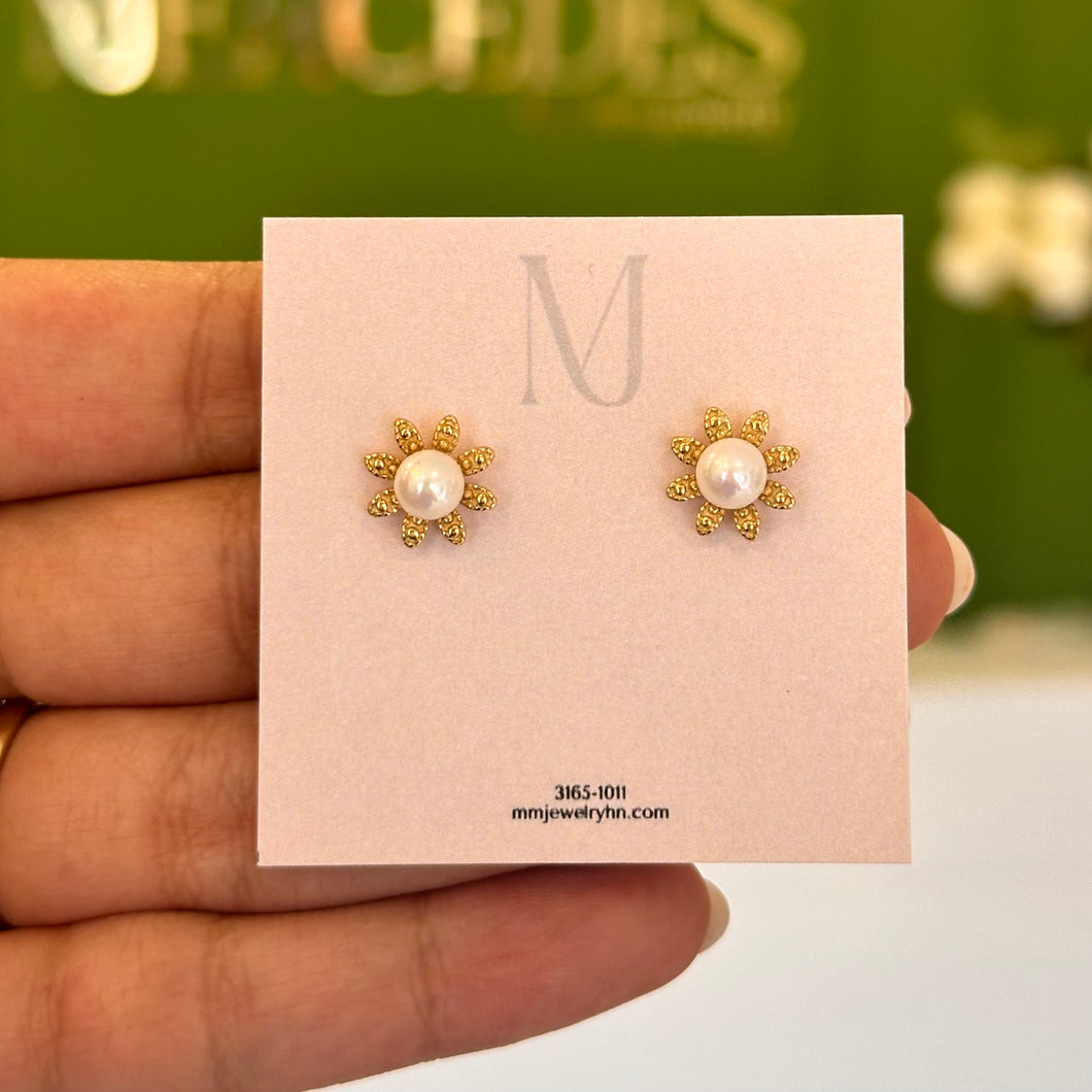 STUDS PERLAS FLORES