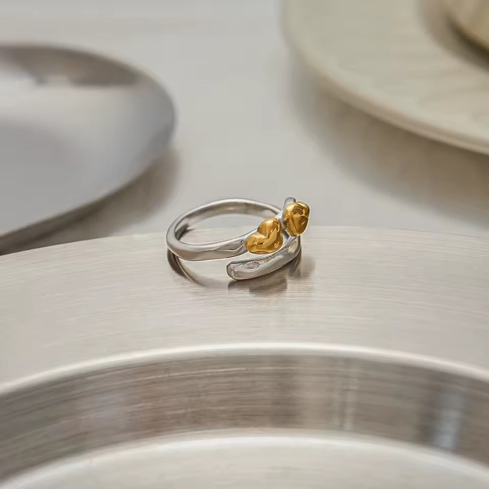 ANILLO DOBLE TONO AJUSTABLE