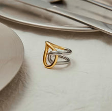 Cargar imagen en el visor de la galería, ANILLO ENLACES DOBLE TONO
