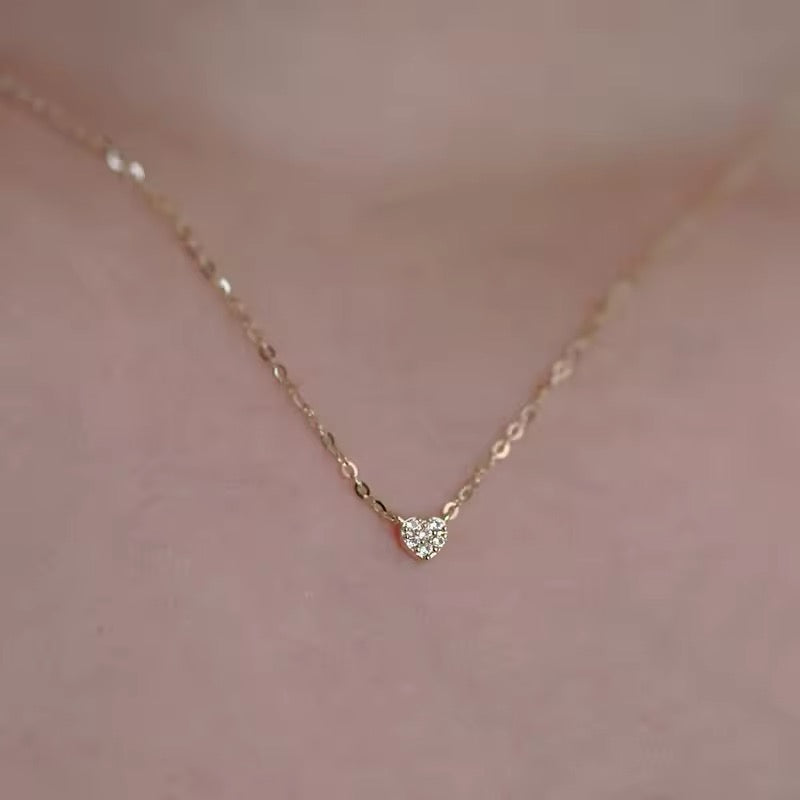 CADENA CORAZON ZIRCONES