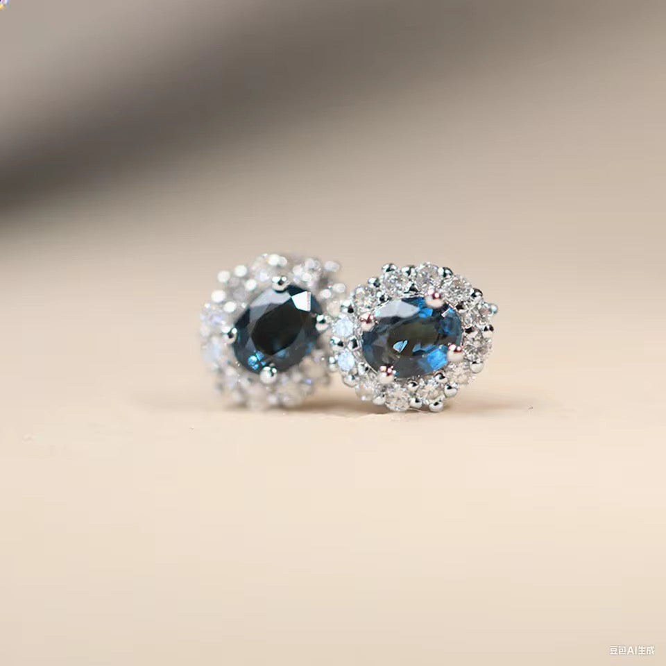 STUDS ZIRCONES AZULES